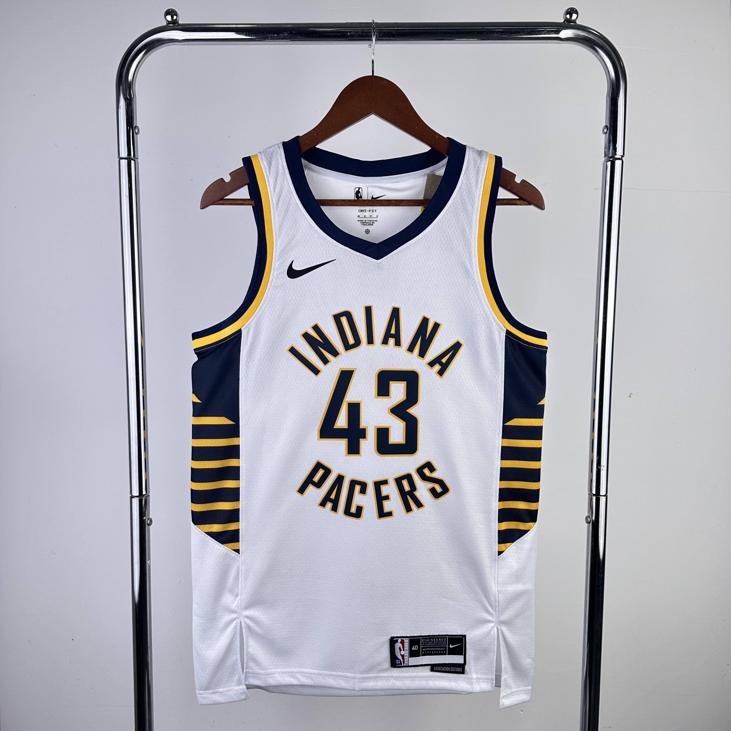 Men Indiana Pacers 43 Siakam White Season Nike 2024 NBA Jersey